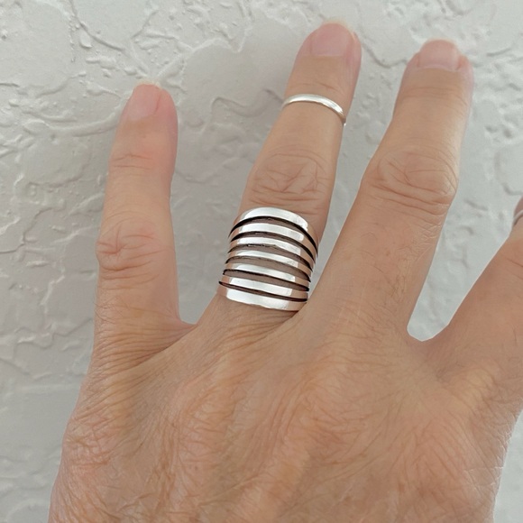 Sterling Silver Statement Ring, Boho Ring, Silver Ring - Picture 6 of 9